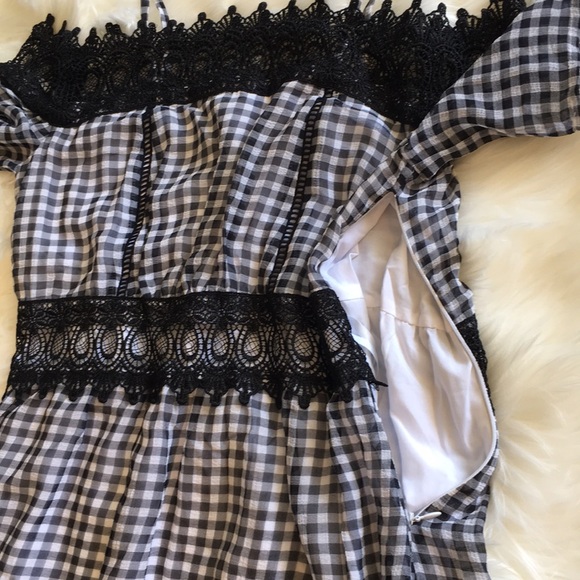 NWT Nanette Lepore Black/White Gingham Maxi Dress - Picture 8 of 14